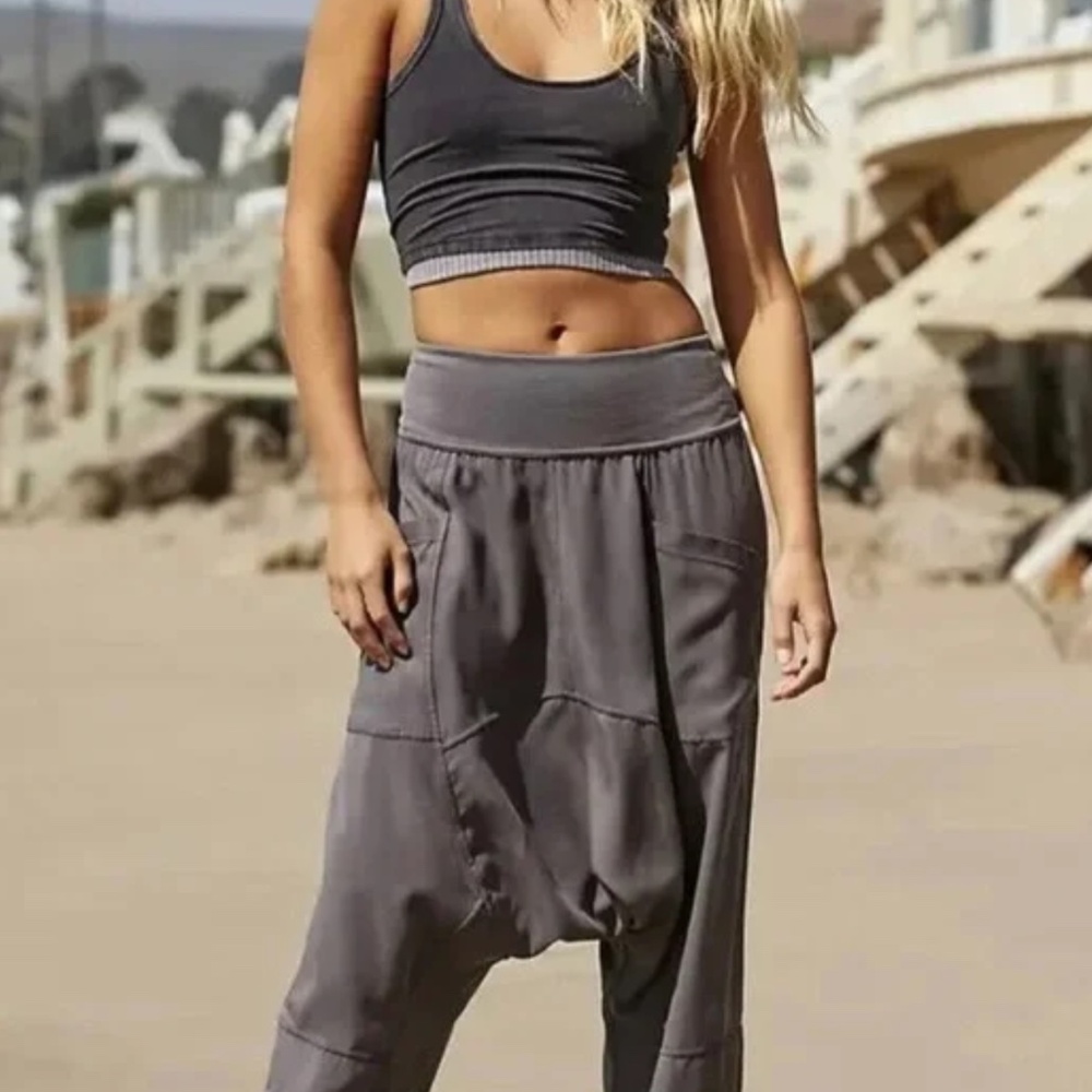 Free People Give them your all harem pants.  Purple/gray Size L